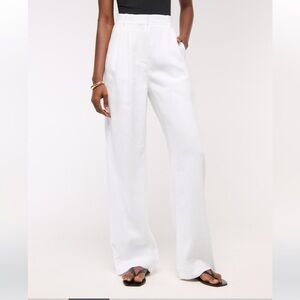 A&F Sloane Tailored Wide Leg Linen Pant